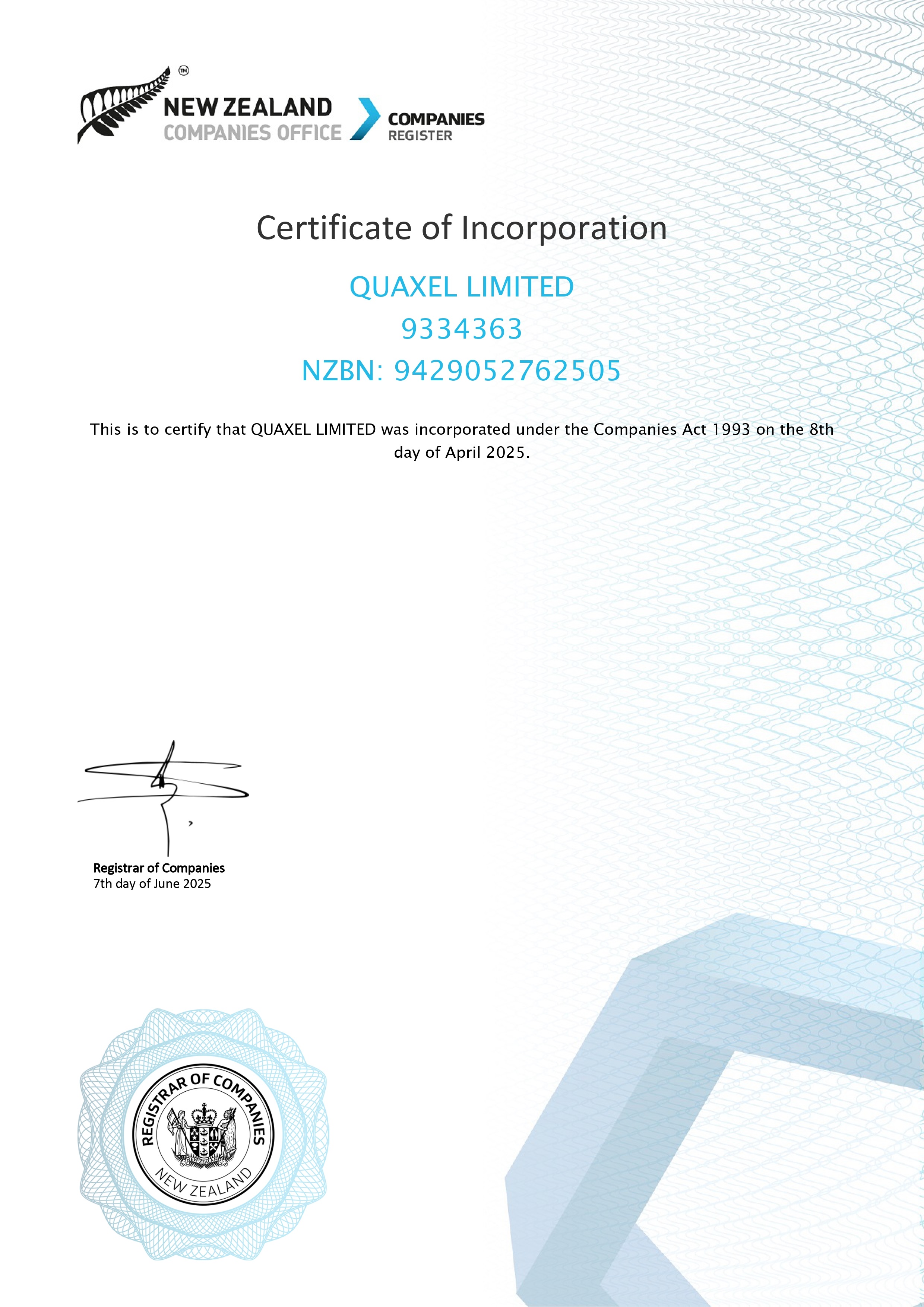 Certificate